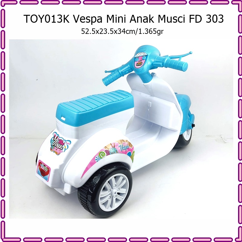 TOY013K Mainan Motor Vespa Mini Anak Music FD 303