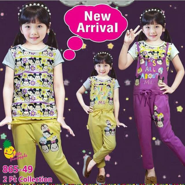 Setelan overall little pineapple kids
