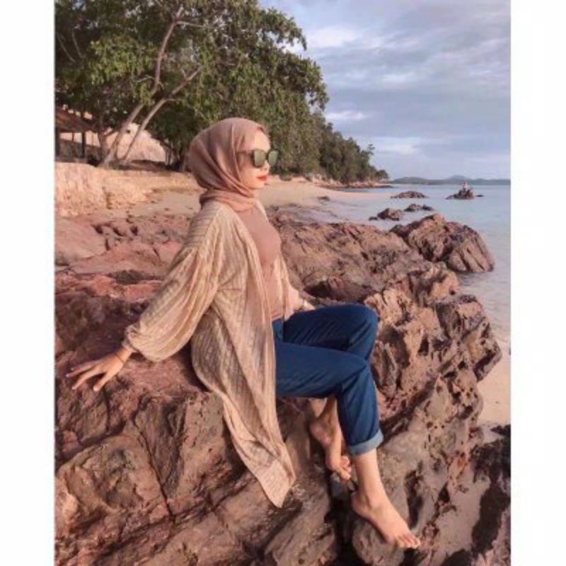 Cardigan Brokat Lengan Balon/Kardigan Burkat/Kardi Brukat/Outer Long Cardi-8