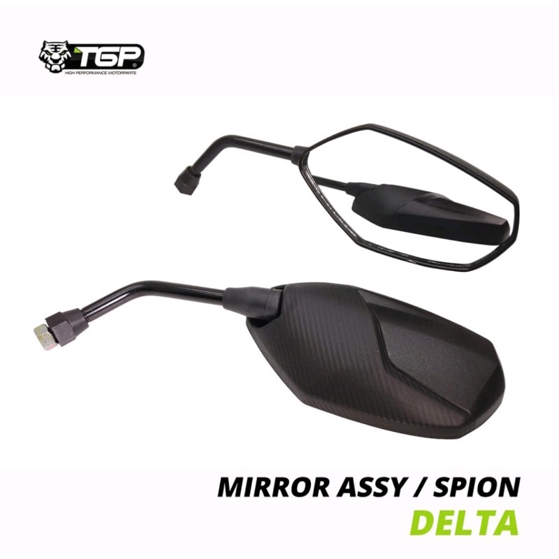 Spion Delta TGP untuk Honda &amp; Yamaha motif Carbon Permanent Standart Premium Cembung Tebal Motor Nmax 155 Aerox 155 Lexi Xmax Vario 125/150/160 Pcx 150/160 Adv CBR Wr155 Universal