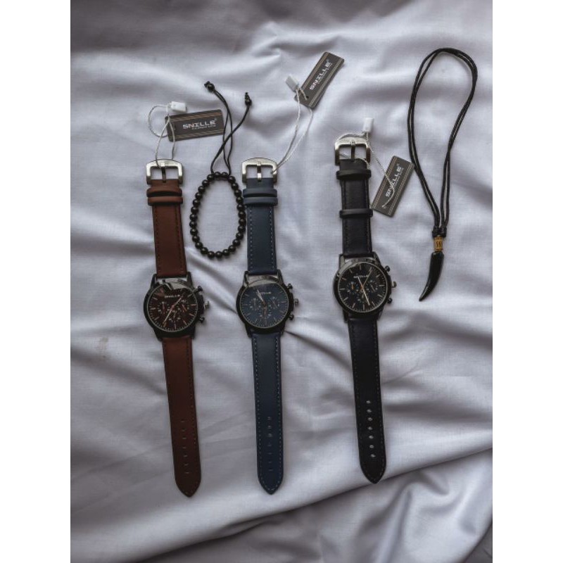 Jam Tangan pria  SNILLE gratis gelang dan kalung (DHONSTORE)