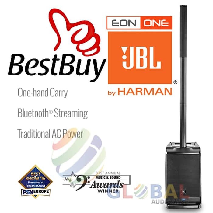 JBL EON ONE Portable All-In-One Linear-Array Mixer 6-Channel PA System - Hitam