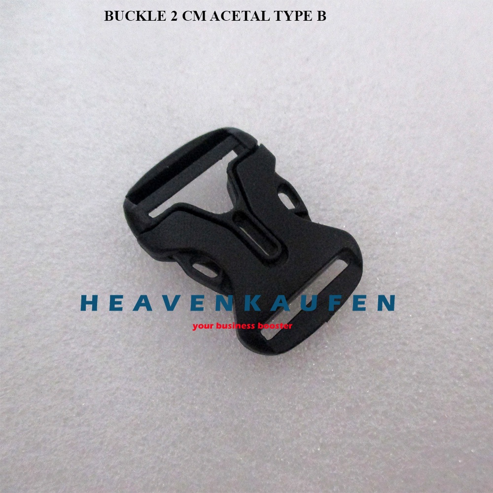 Buckle Slop Kunci Sodok 2 cm Acetal Hitam Type B