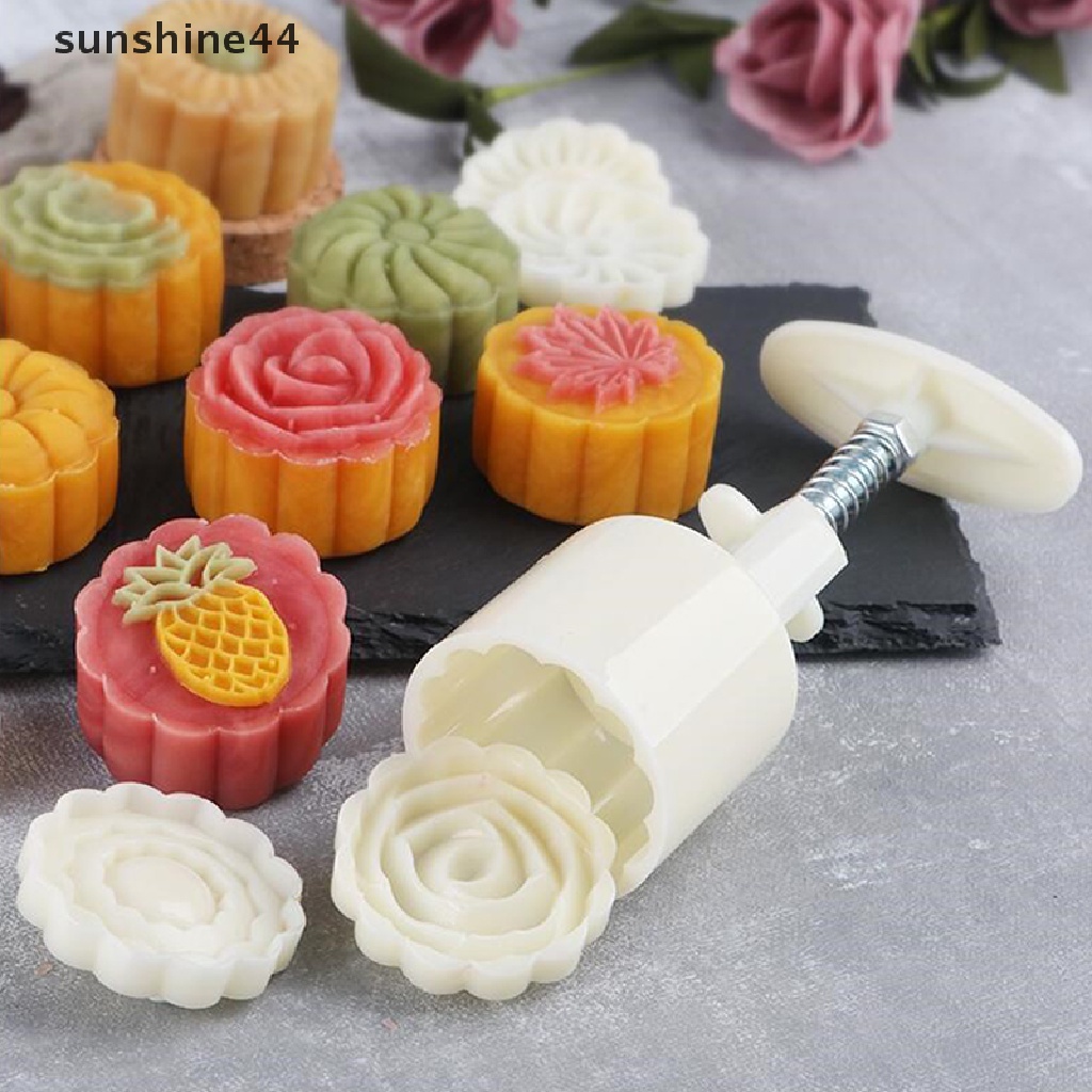 Sunshine 1 Set Cetakan Kue Bulan DIY Bentuk Bunga