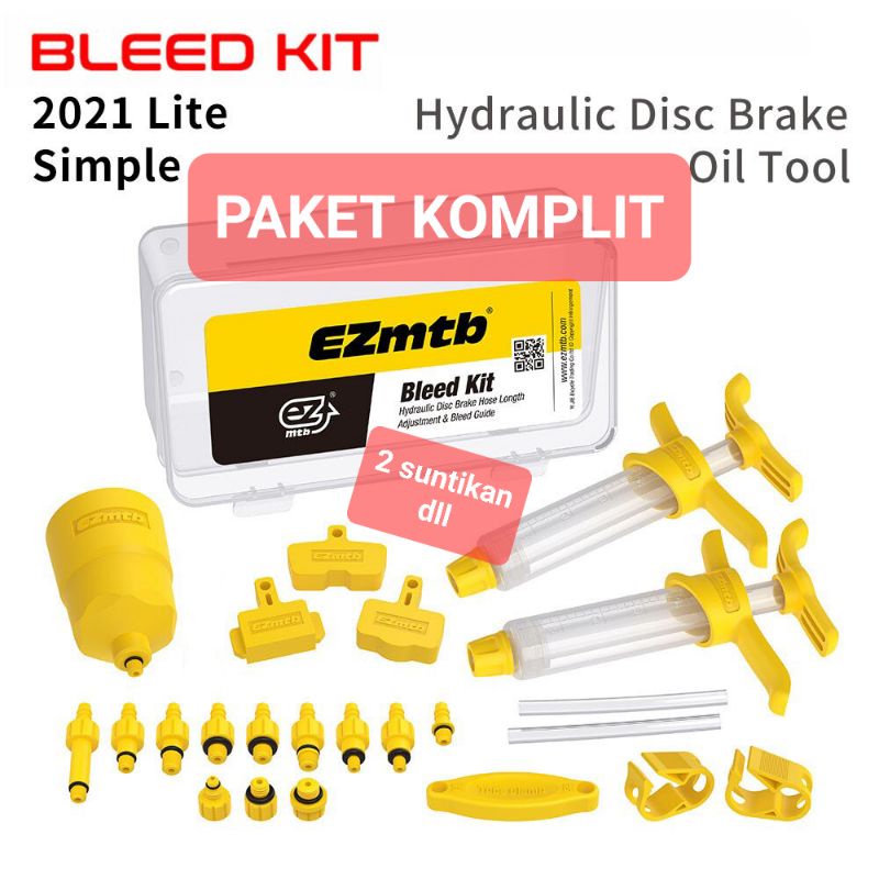 LENGKAP DAN TERMURAH !! EZMTB Bleeding Bleed Kit Oil Tool Kit Rem Cocok Shimano Tektro Perlengkapan Discbrake Paket Mini SZ912 AUBTEC AT20 Alat Reparasi Disc Brake Bisa Segala Sram Magura Avid Sepeda Balap Roadbike MTB 105 Ultegra Deore Xt Rival Red Force