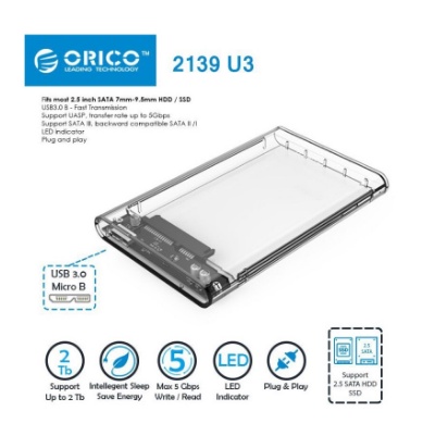 Casing Hardisk External HDD External Case 2.5&quot; USB 3.0 ORICO 2139U3