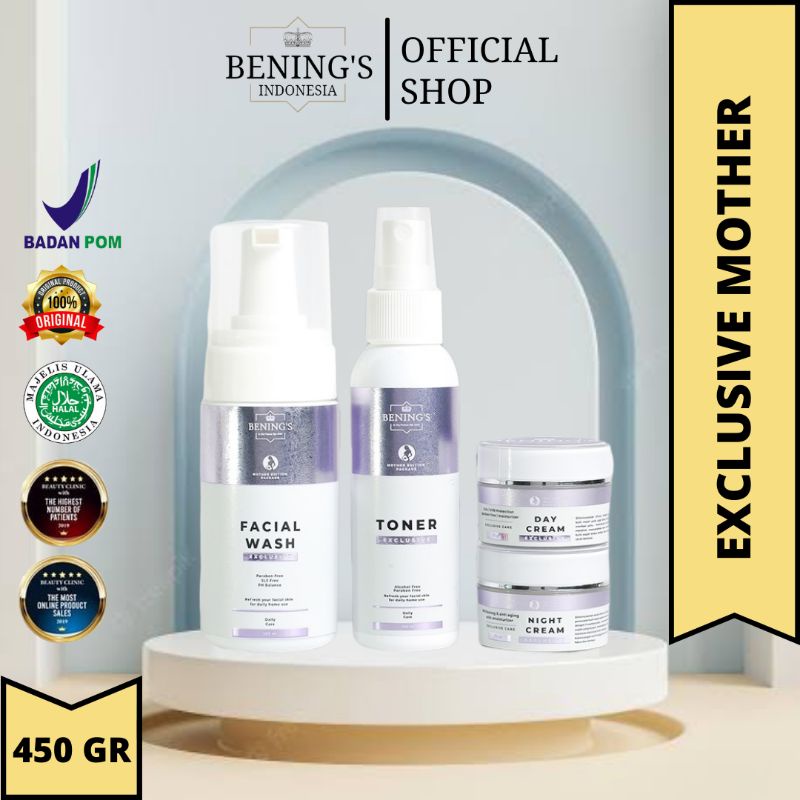 PAKET EXCLUSIVE FLEK HITAM MOTHER EDITION BENING'S SKINCARE BY DR OKY PRATAMA MENCERAHKAN DAN MEMBUAT GLOWING