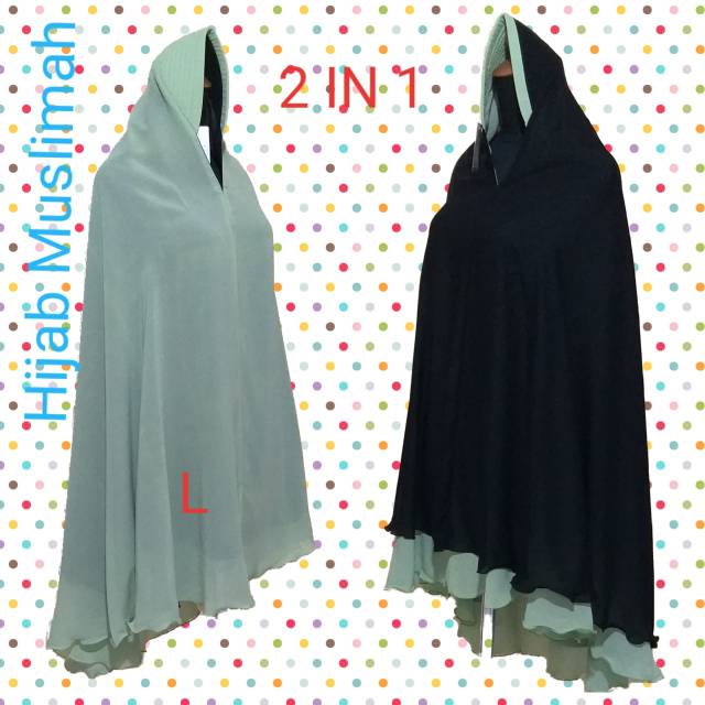 Hijab syari/khimar bahan sifon silk sifin arab premium (Warna Kombinasi)