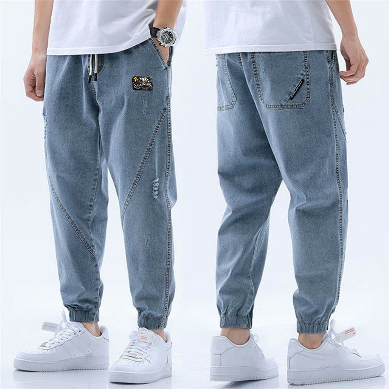 Celana Jogger Korea Pria Premium - Celana Jogger Jeans Polos Stretch Denim - Jogger Panjang, Santai