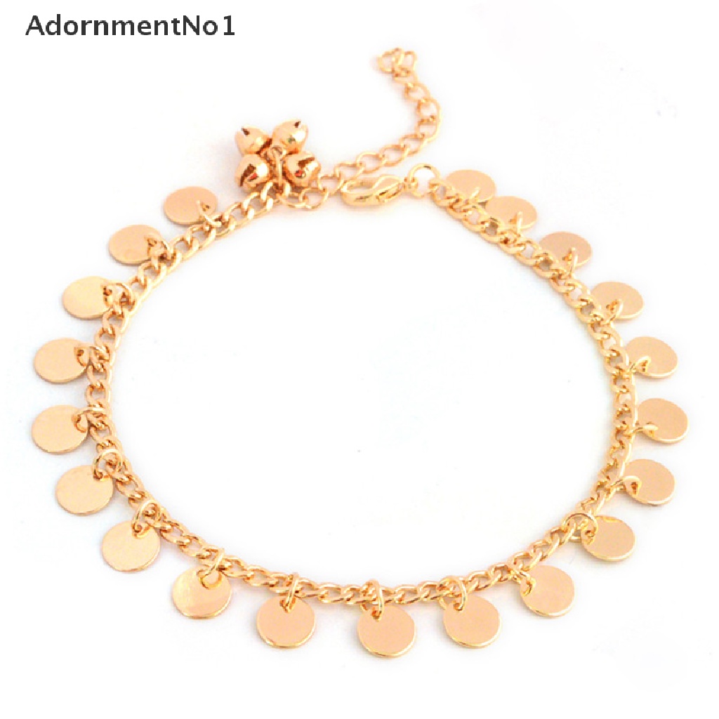 (AdornmentNo1) Gelang Kaki / Tangan Rantai Aksen Rumbai + Lonceng Untuk Perhiasan Wanita / Pantai / Hadiah
