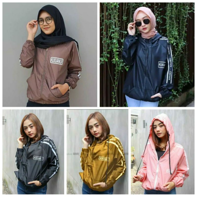 jaket parasut  wanita -  jaket running | jaket olahraga | jaket wanita