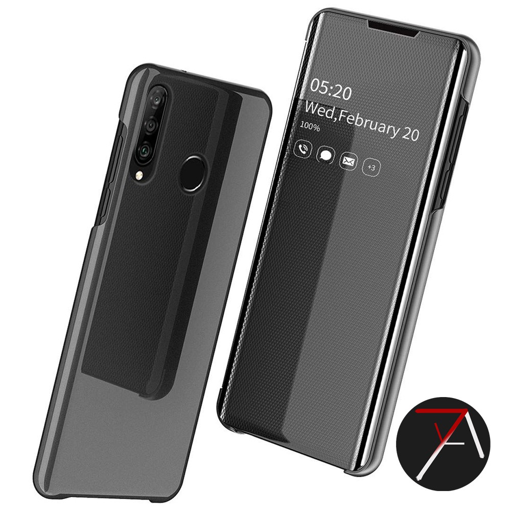 Huawei P30 Lite P30Lite Flip Clear View Motif Luxury Cover Smart Mirror Case Casing