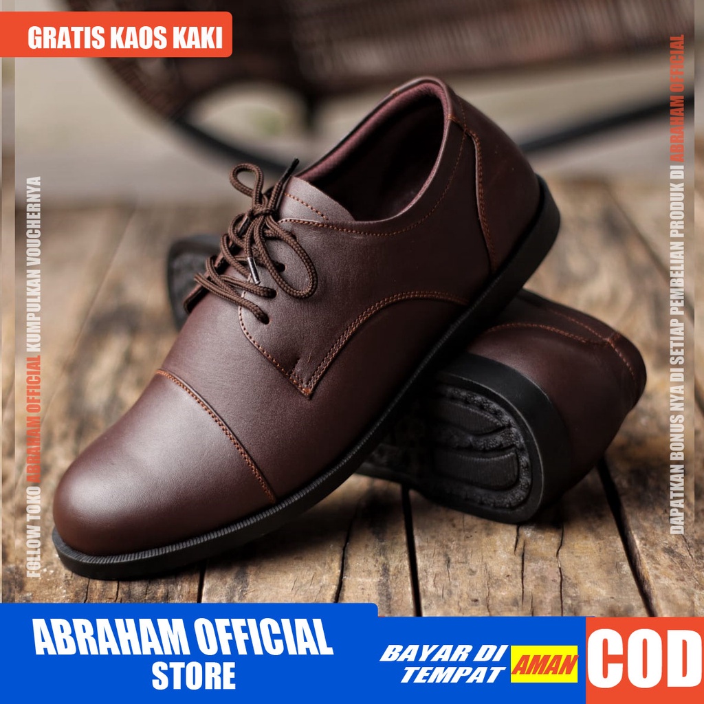 ABRHM x OXFORD Sepatu Formal Casual Kulit Asli Kasual Pantofel Pria Kerja Kantor Kuliah Anti Slip Original