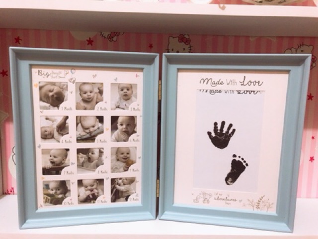 ( COD ) ink photo frame Baby hand and foot souvenir /12 Month Baby Photo Frame /handprint footprint