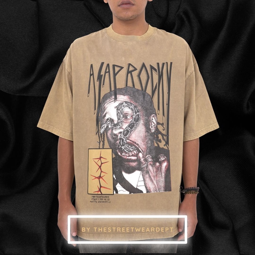 Kaos T Shirt Tee Asap Rocky Vintage Cream