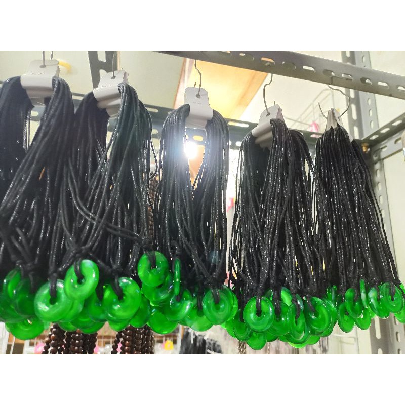 Kalung Tali & Bandulan Replika Batu Giok - Kalung Etnik Batu Giok Replika