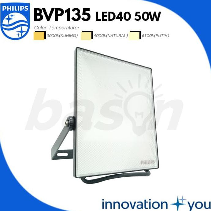 Philips Bvp135 50W Led Floodlight Ip65 - 4000Lm - Lampu Sorot Outdoor - Warm White - Ww Promo