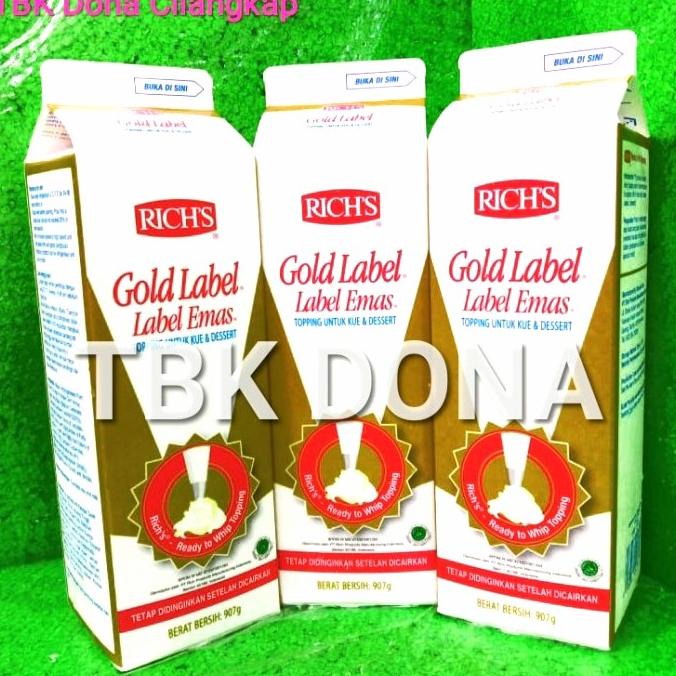 

RICH'S GOLD LABEL VANILLA 907 GR MURAH / WHIP CREAM TERLARIS TERPERCAYA ORIGINAL