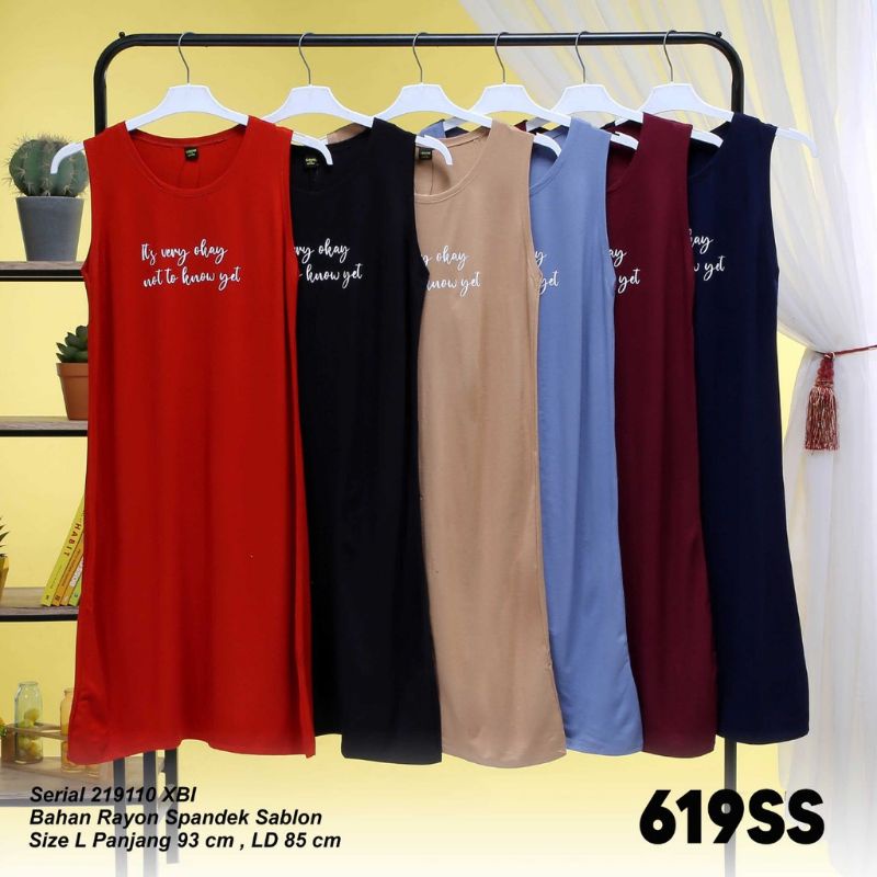 DASTER KUTUNG TANPA LENGAN DASTER PENDEK DRESS PENDEK LEMONE 619SS wanita Casual Rayon SPX/BABYTERRY