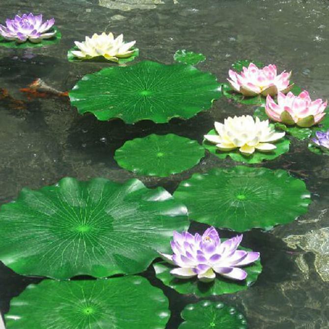 Simulation Lotus Leaf Green Plant Water Floating Fish Tank Pool Landscape Decor