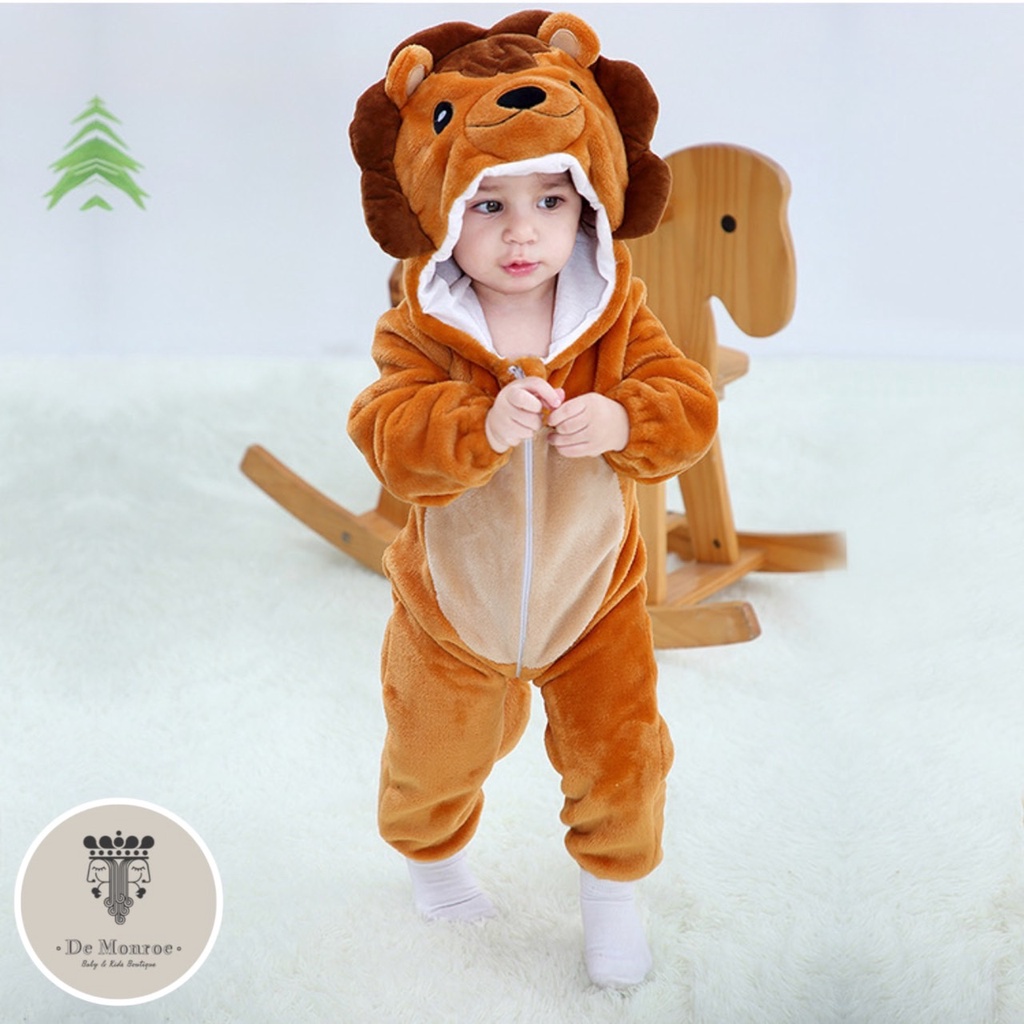 Size 110 ( 24-30 Bulan ) GROSIR MURAH De Monroe Baju Bayi dan Anak Baju Tidur Kostum Bayi Binatang Jumper Animal Romper Onesie Cewek Cowok