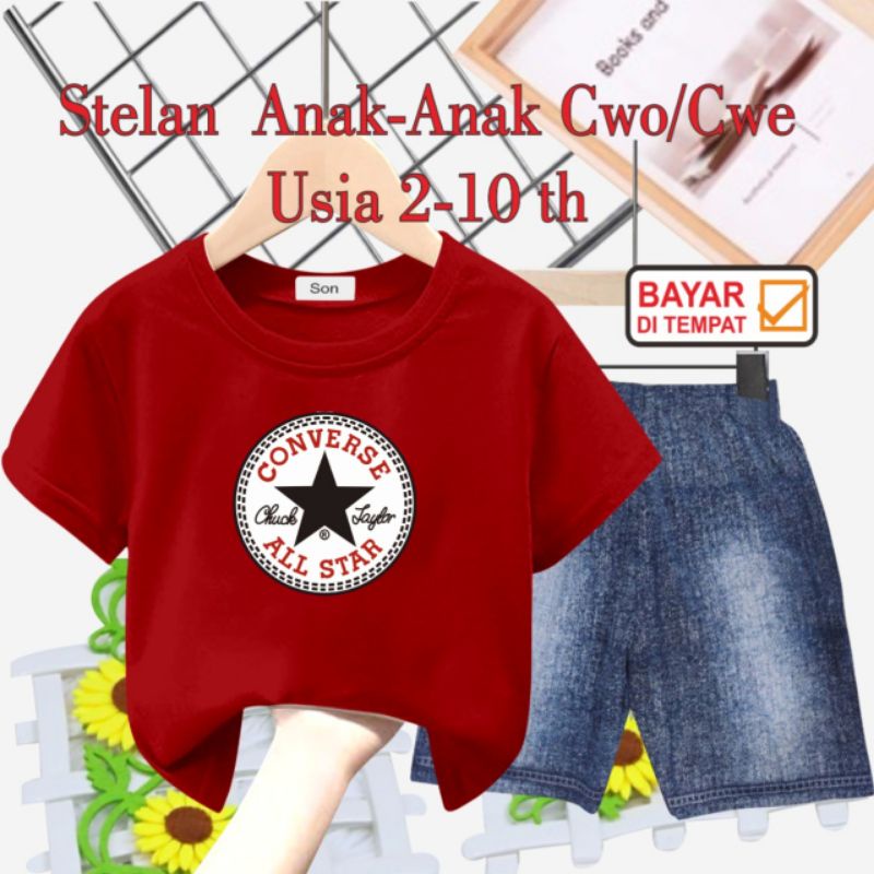 STELAN ANAK UNISEX/CELANA SEMI JEANS USIA 2 THN-10 THN( CONVE BULAT)