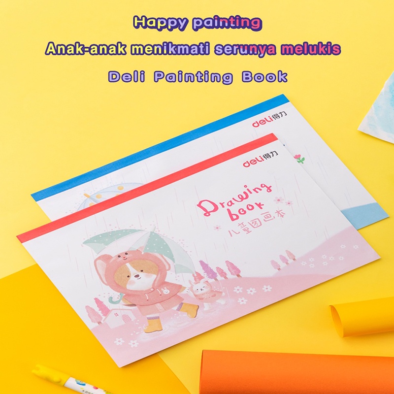 Deli Buku Gambar Kertas Tebal Buku Gambar Anak Kertas Gambar 20 Lembar 16K Painting Book