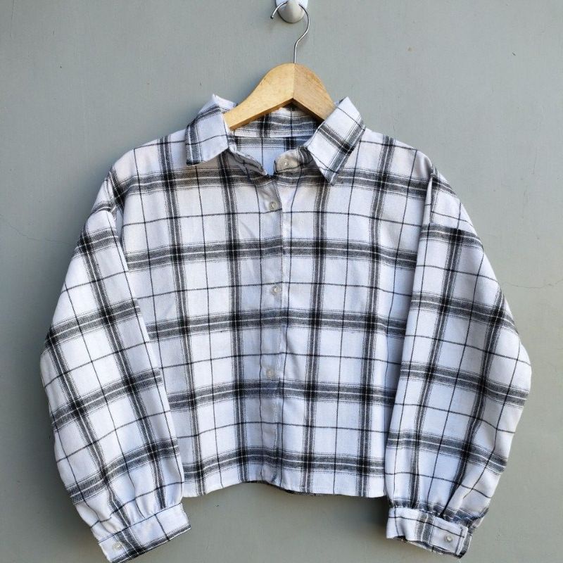 CROP TOP FLANEL / KEMEJA FLANEL WANITA / KEMEJA CROP / KEMEJA WANITA TERBARU-AL:04
