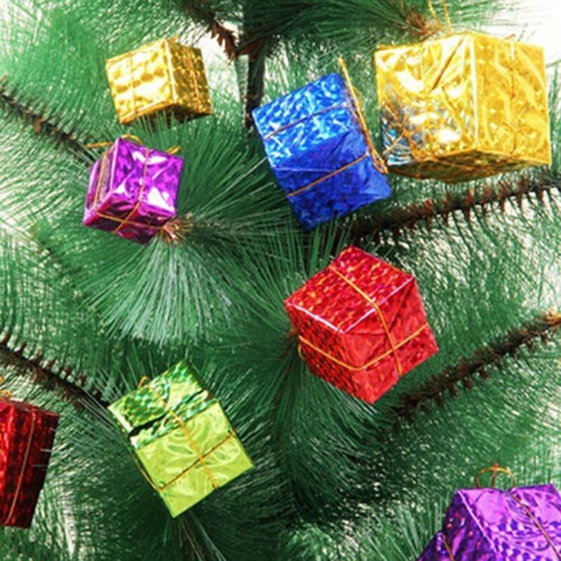 12pcs Ornamen Kotak Hadiah Mini Untuk Dekorasi Pohon Natal