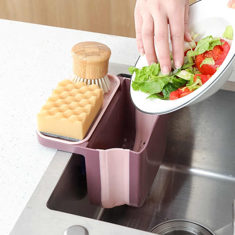 Kitchen Retractable Sink Drainer Drain Basket / Suction Cup Sink Drain Basket /  Leftovers Hanging Basket  for Kitchen Bathroom Storage Organizer