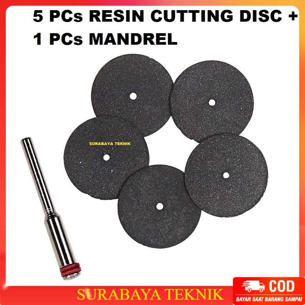 Paket Hemat 5pcs Resin Cutting Mata Gerinda Mini Potong + As Mandrel