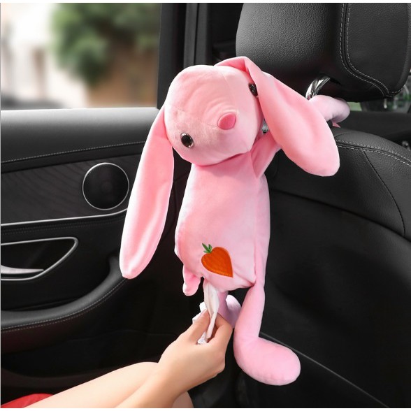 RABBIT KELINCI n RED FOX Kotak Tempat Sarung Tisu Gantung Belakang Jok Mobil Arm Rest Tissue Holder