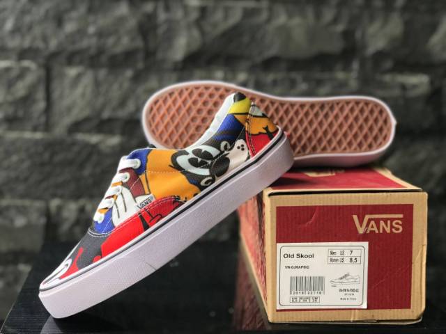 SEPATU43 VANS AUTHENTIC DISNEY FULL BLACK HITAM COKLAT OLDSKOOL ERA SK8