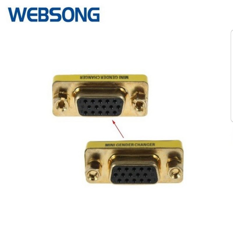 Connector VGA Female to Female Gold websong