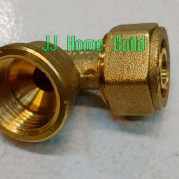 ➤ Keni / Knee Drat Dalam 1/2 inch Kuningan Tebal / Knee Water Heater ◊