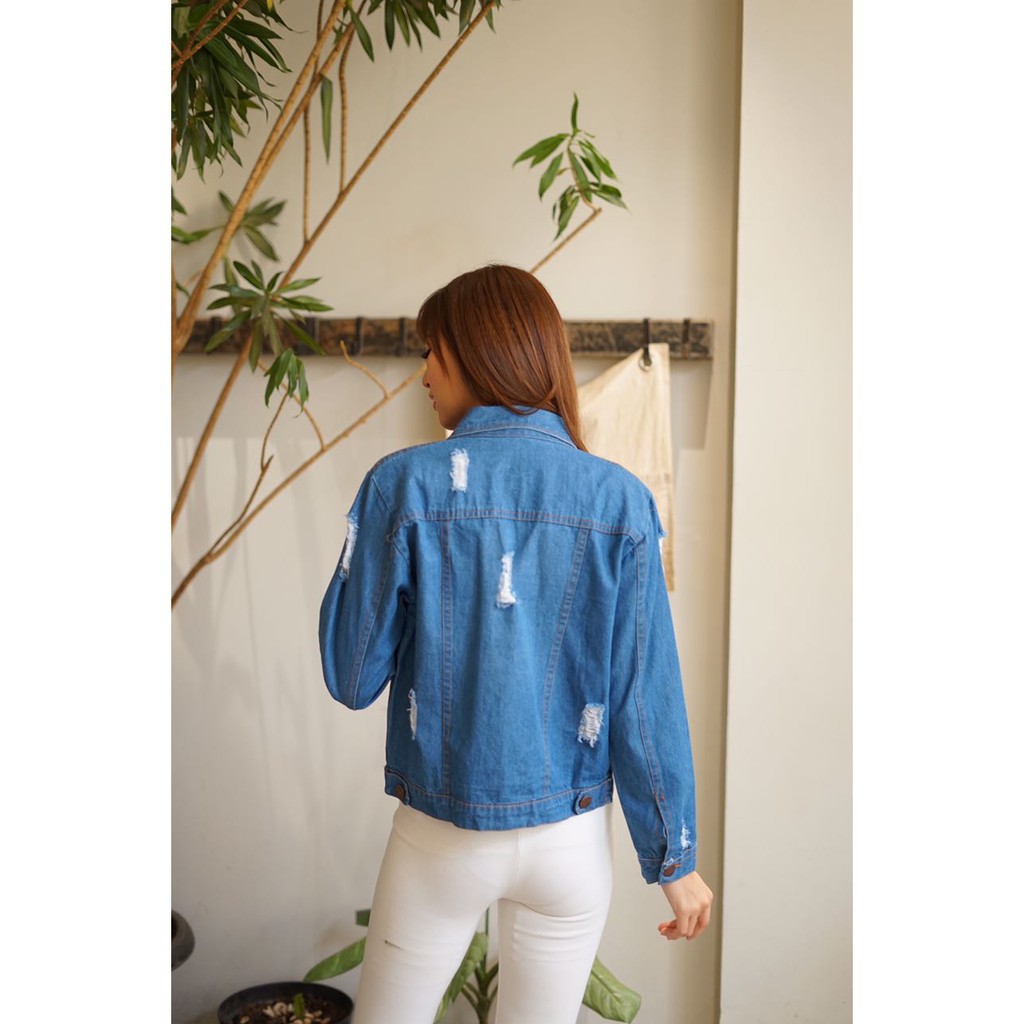 SALE!! VANILLESHOP - Jaket ripped jeans Ges