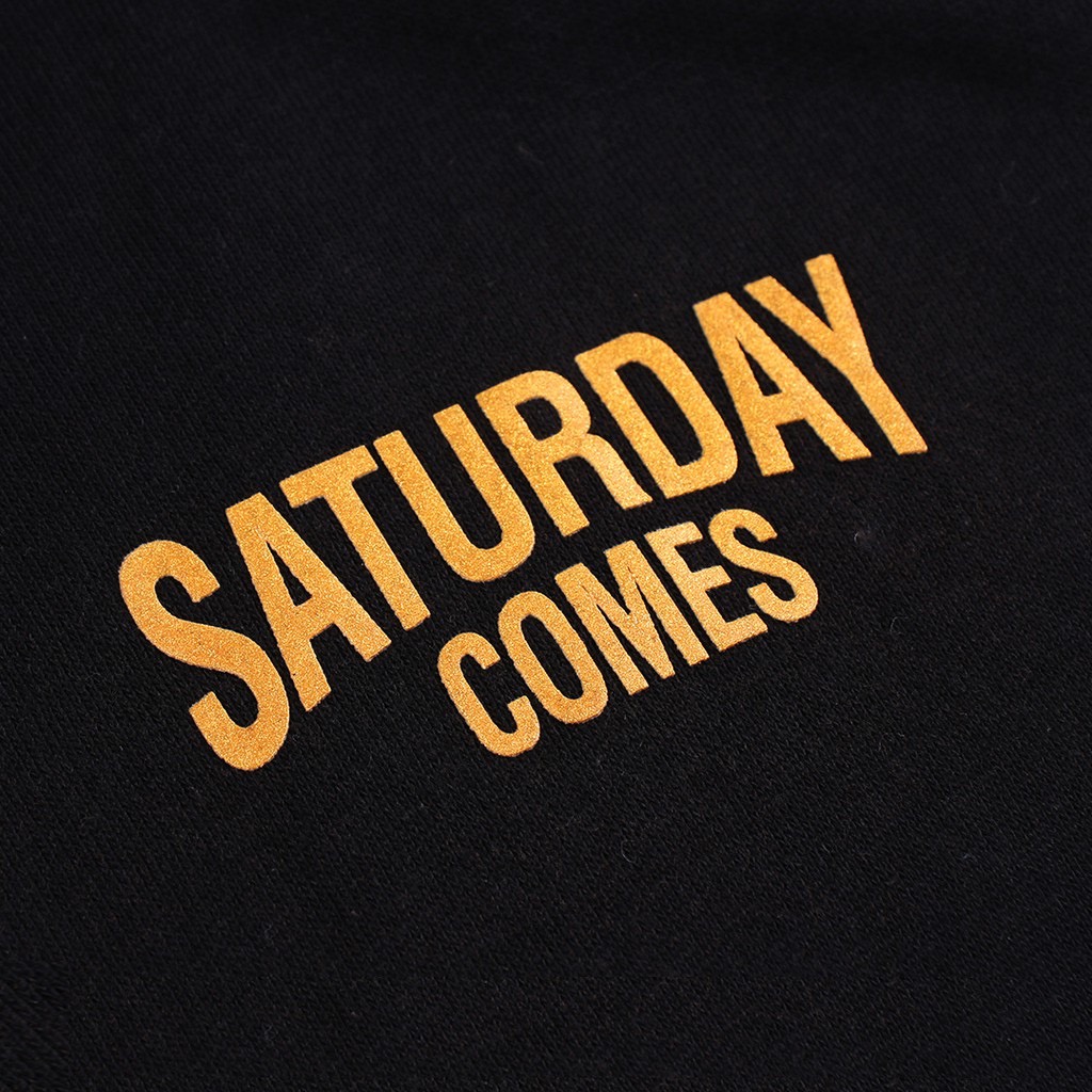 Sweater hoodie saturday comes font yellow / jaket hoodie unisex / sweater hoodie distro / jaket unisex