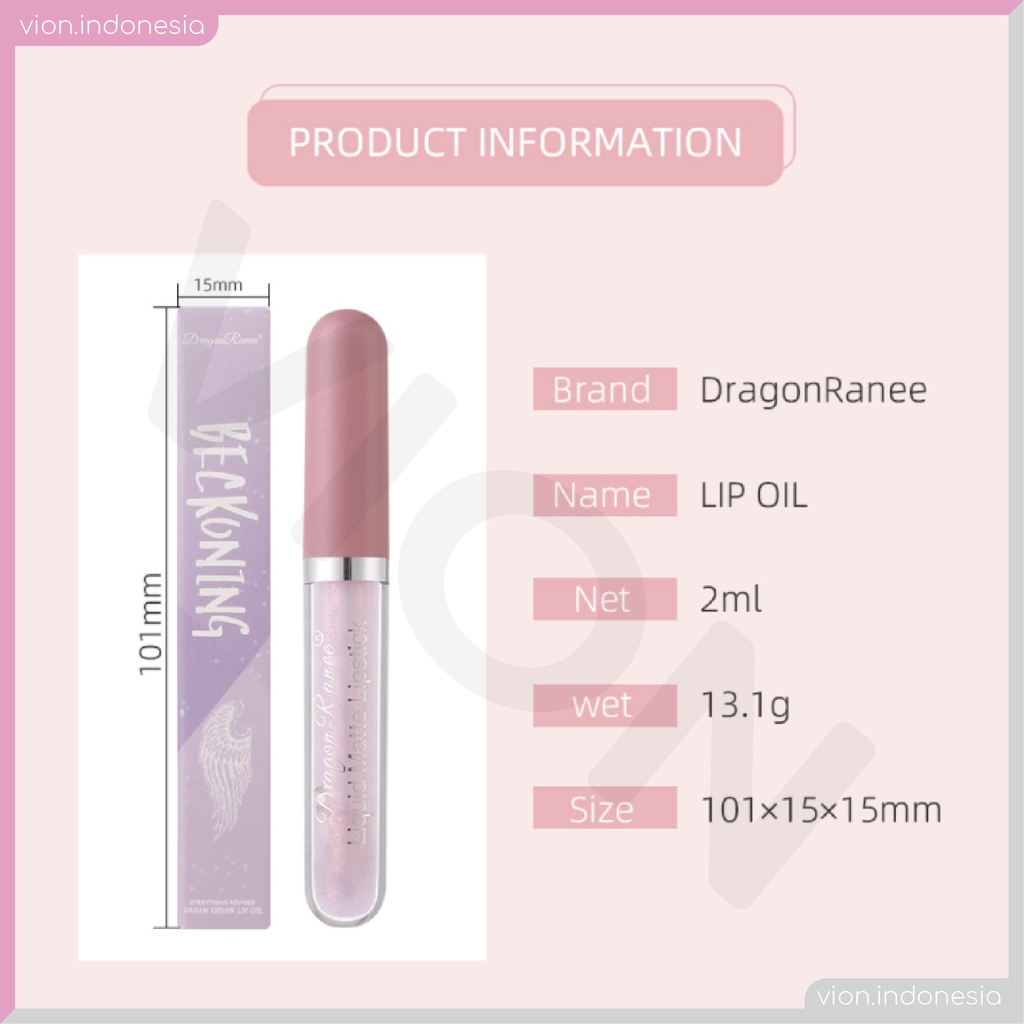 DRAGON RANEE Jelly Colorful  Lip Gloss Lip Oil Moisturizing Melembabkan Mencerahkan Bibir Original DR003