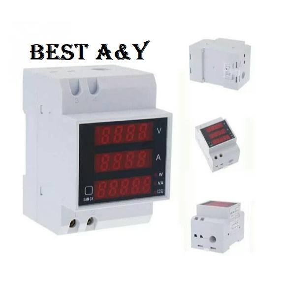 KWH DIN Rail AC Multi Meter Volt Ampere Watt Cos Phi 2 Color