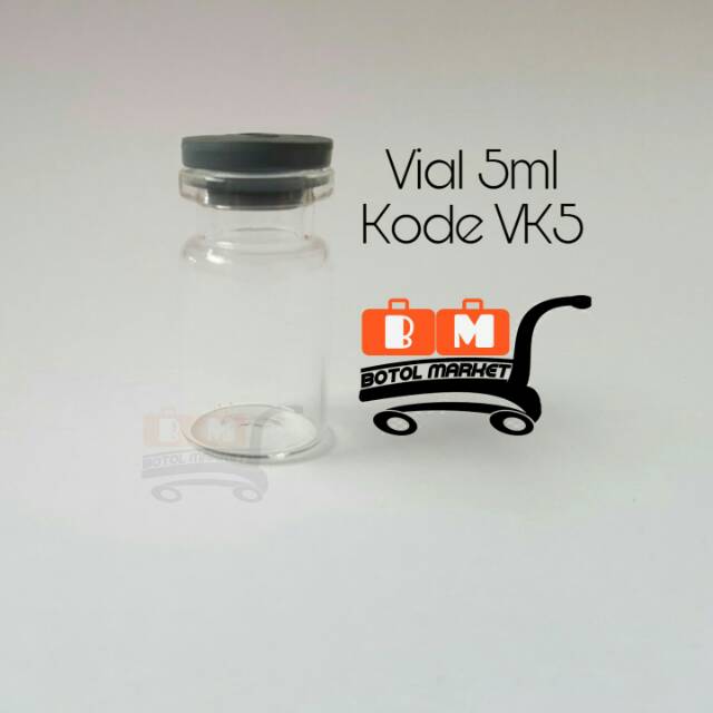 Botol vial kaca 5ml, 8ml, 10ml, 12ml, 15ml, 20ml kaca tutup karet ruber stopper botol kaca tester