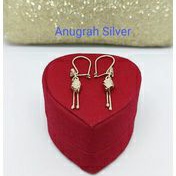 Anting rumbai panjang anak &amp; dewasa rose gold bambu perak asli 925/silver lapisan emas kuning murni.