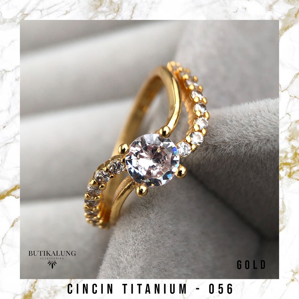CAMILLE - Cincin Tunangan Cincin Sterling Silver Ring Titanium Stainless Steel Anti Karat 056