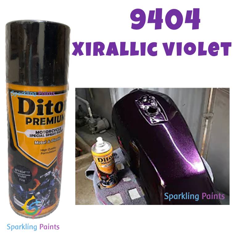 Pilox Diton Premium Xirallic Violet Fire XP9404  XP 9404 400ml Warna Ungu Jingga Siralik Siralic Sepeda Motor Mobil Velg Mesin Bodi