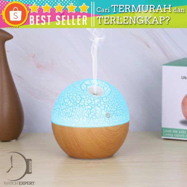 Taffware Ultrasonic Humidifier Aroma Essential Oil Diffuser RGB Light 130ml - J-008 - Wooden