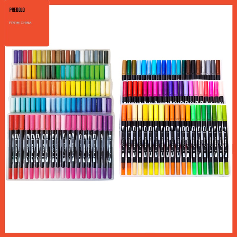 [In Stock] 60/100 Colors Dual Tip Brush Pen Drawing Markers for Painting 60 Pieces