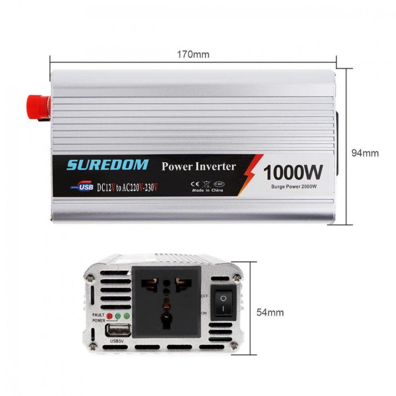 Power Inverter DC To AC 1000 Watt Merubah  Arus Listrik DC 12V To AC 220V