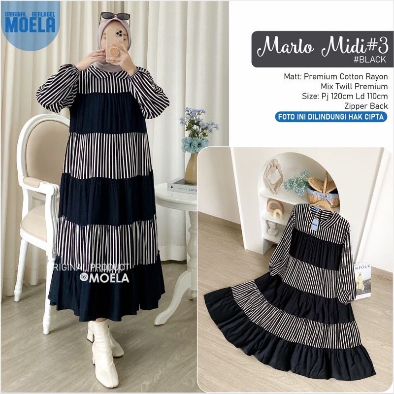 (BISA COD) MIDI DRESS BY MOELA BERLABEL