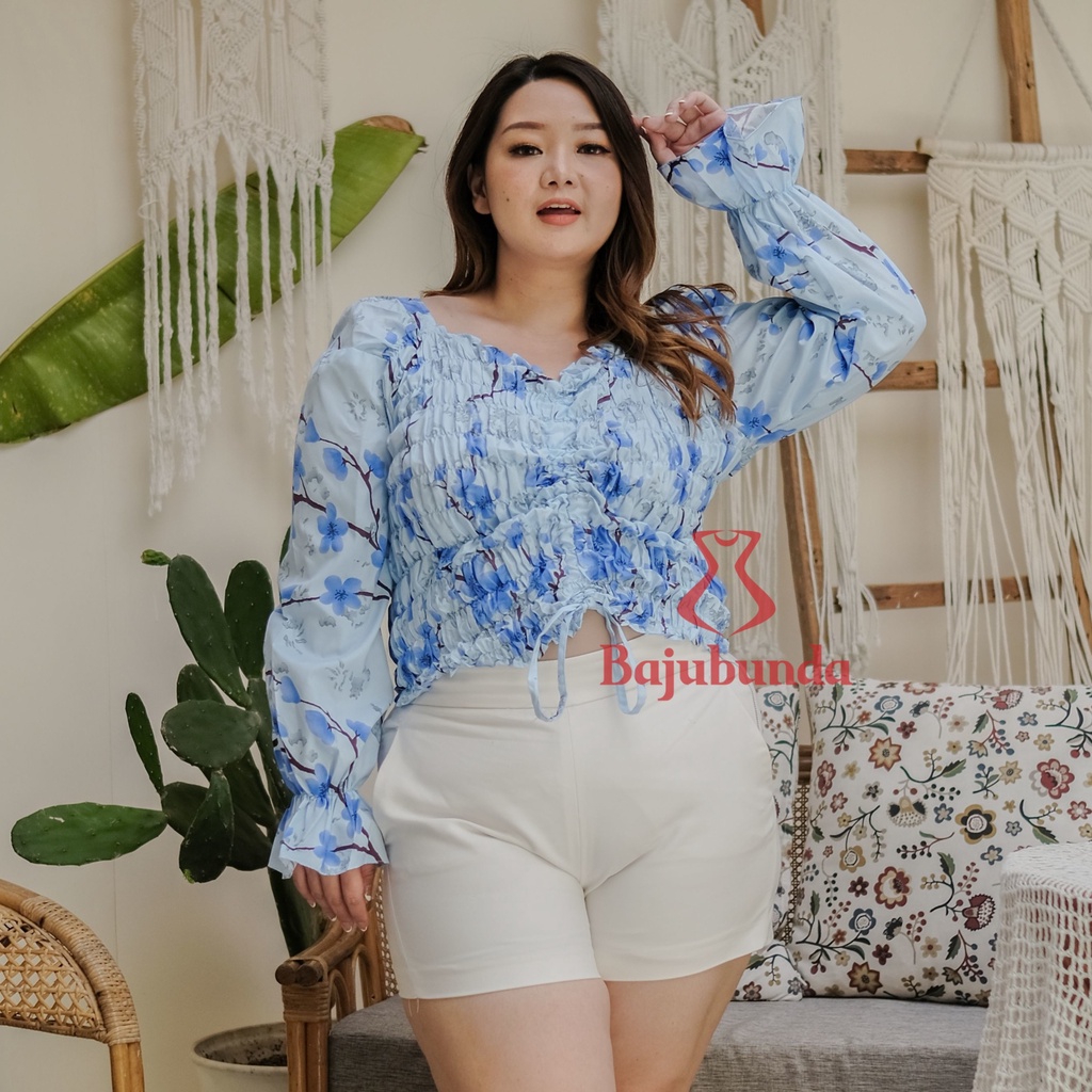 BLOUSE JUMBO BIG SIZE LENGAN PANJANG MOLLA-ii
