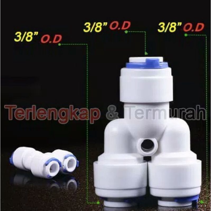 Y Connector Selang RO 3/8" / Konektor Y Untuk Selang 3/8"