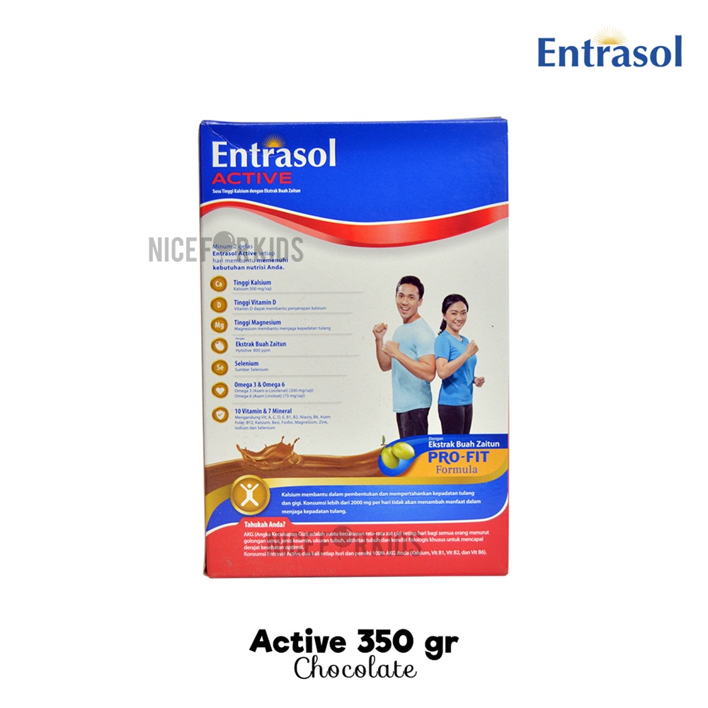 Entrasol Active Ukuran 350gr Susu Tinggi Kalsium Susu Pertumbuhan Usia Remaja